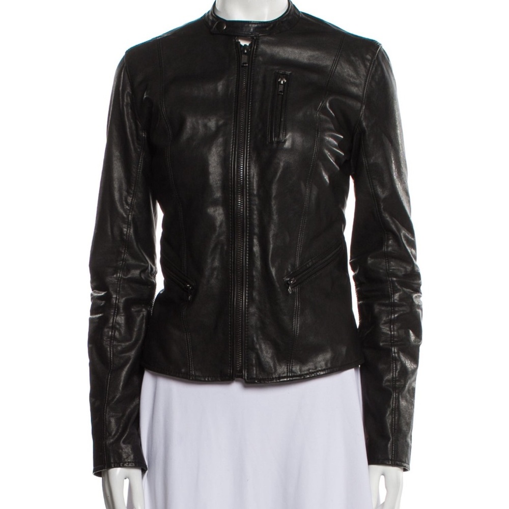 BLK DENIM 100% Lamb Leather Jacket Sz XS